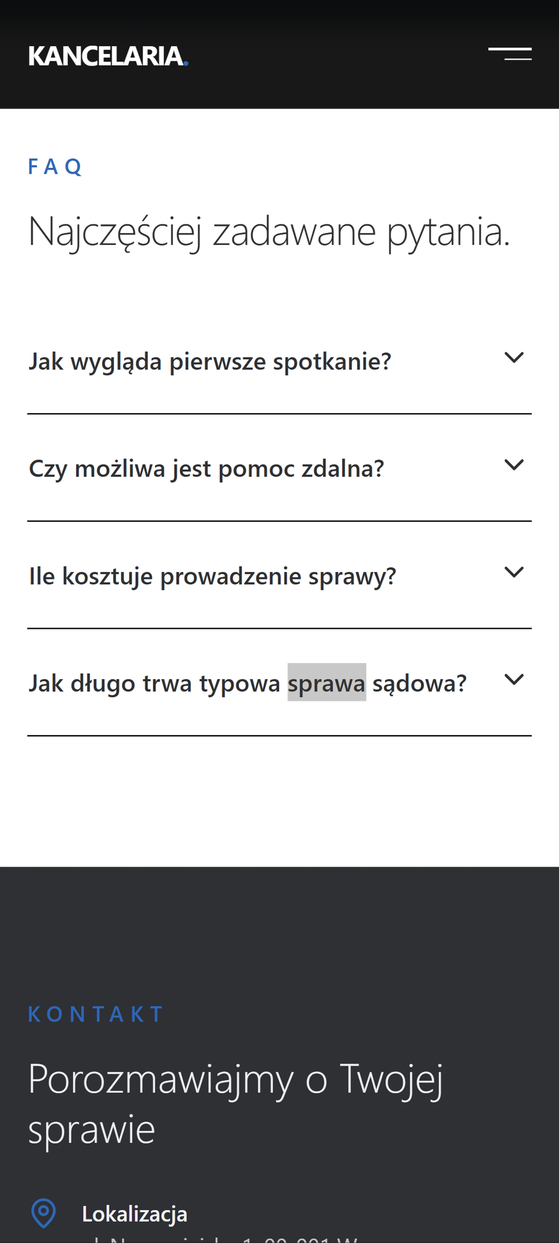Sekcja Pytań i Odpowiedzi - wersja mobilna